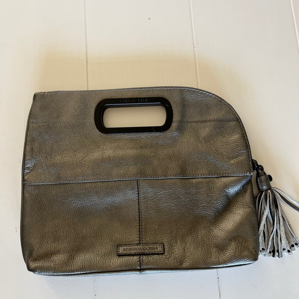 BCBG Max Axria Silver‎ Leather Bag